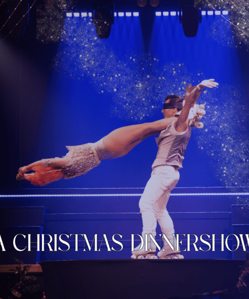 Kerst Dinnershow met twee artiesten in acrobatische oefening